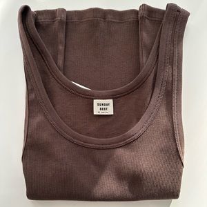 Carey Long Tank from Aritzia/Sunday Best in Rich Mocha Brown Size M